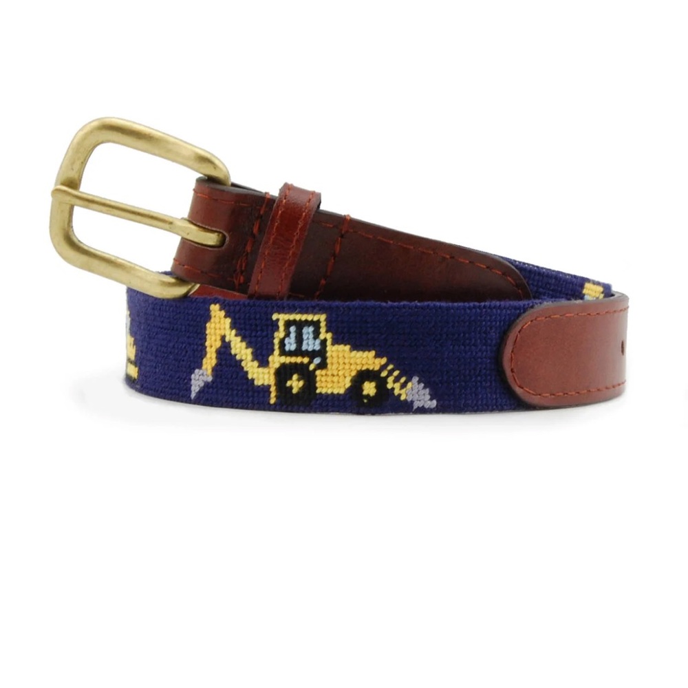 Smathers and Branson Construction Needlepoint Belt Dark Navy - Small